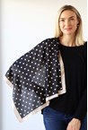 POLKA DOT SCARF - blk cream